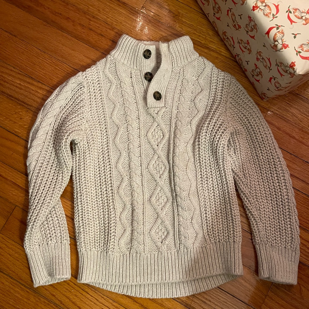 Baby Gap Grandpa Cable Knit Sweater - With Sherpa Neckline